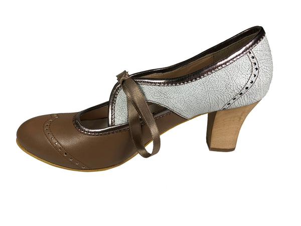 Annie - Warm taupe/distressed white