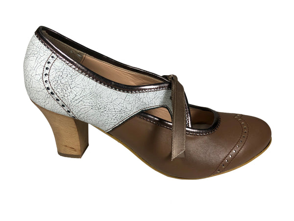 Annie - Warm taupe/distressed white